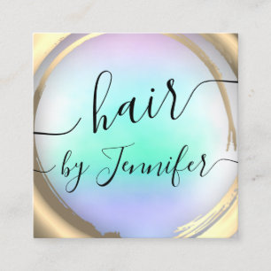 Tarjeta De Visita Cuadrada Loyality Dris 6 Punches Hair Lash Makeup Hologra