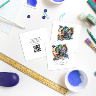 Tarjeta De Visita Cuadrada Luces de joyería de tinta de la diosa de la luna d