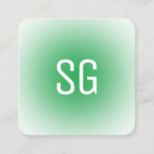 Tarjeta De Visita Cuadrada Lugar suave - Iniciales - Negocio de Grass Green S