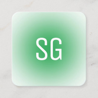 Tarjeta De Visita Cuadrada Lugar suave - Iniciales - Negocio de Grass Green S