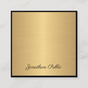 Tarjeta De Visita Cuadrada Lujo elegante del oro atractivo moderno del texto