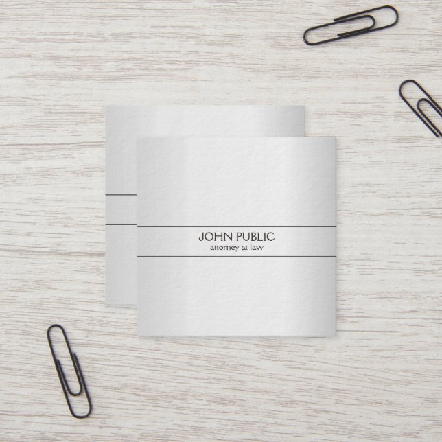 Tarjeta De Visita Cuadrada Lujo grueso del abogado profesional moderno del (Anverso/Reverso In Situ)