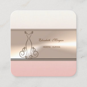Tarjeta De Visita Cuadrada Lujo Moderno Elegante Profesional, Vestido