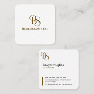 Tarjeta De Visita Cuadrada Lujo Profesional Elegante Plaza Azul Cumbre