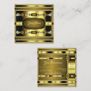 Tarjeta De Visita Cuadrada Luminoso dorado con lentejuelas Glitzy brillantes