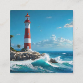 Tarjeta De Visita Cuadrada Luminosos faros y santuarios soleados son am