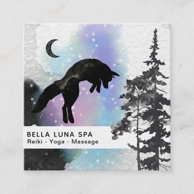Tarjeta De Visita Cuadrada Luna cósmica del *~* que salta al Shaman del arco (Anverso)