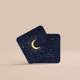 Tarjeta De Visita Cuadrada Luna Crescent Celestial