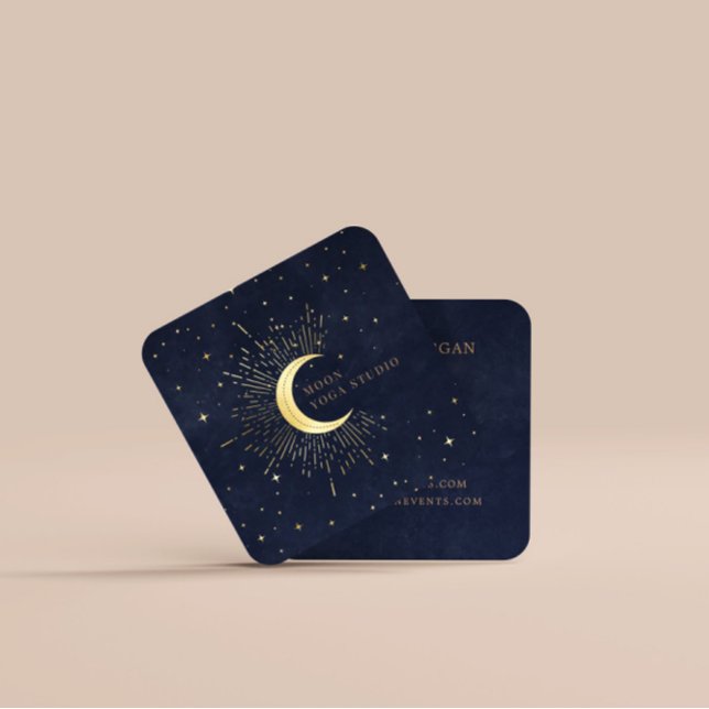 Tarjeta De Visita Cuadrada Luna Crescent Celestial (Subido por el creador)
