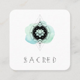 Tarjeta De Visita Cuadrada *~* Luna de símbolo sagrado de Lotus a Nirvana