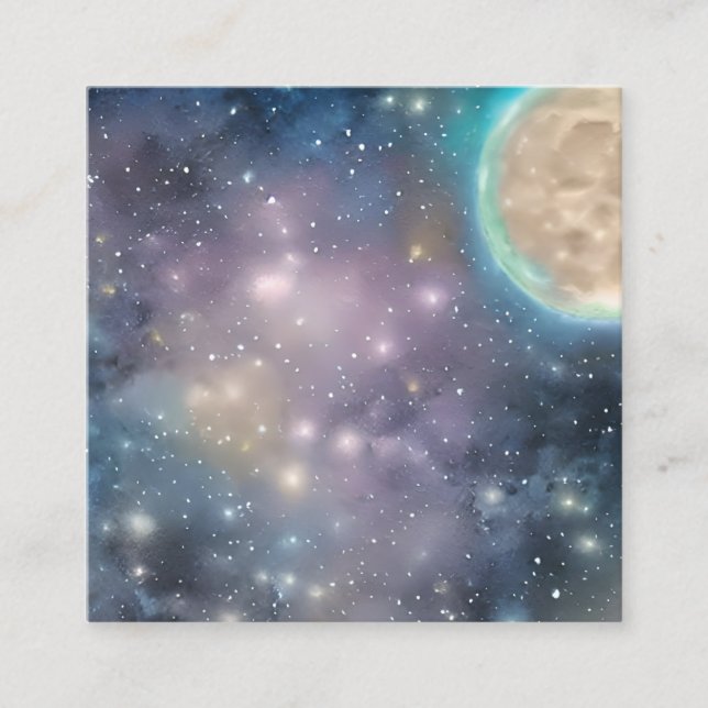 Tarjeta De Visita Cuadrada Luna llena (Anverso)