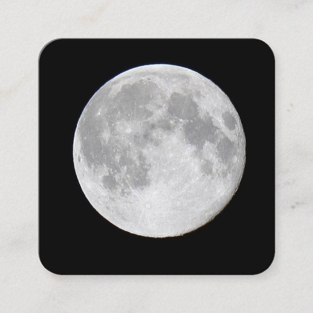 Tarjeta De Visita Cuadrada Luna Llena (Anverso)