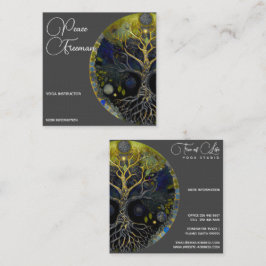Tarjeta De Visita Cuadrada Luna Rising | Árbol de la Vida