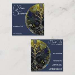 Tarjeta De Visita Cuadrada Luna Rising | Árbol de la Vida