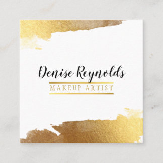 Tarjeta De Visita Cuadrada LUXE GOLD EDGED elegante moda de jefe moderno