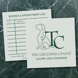 Tarjeta De Visita Cuadrada Luxury Dog Grooming Business Card Mint Frost
