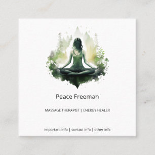 Tarjeta De Visita Cuadrada Luz arraigada Meditación Sagrado Femenino