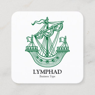 Tarjeta De Visita Cuadrada Lymphad (buque heráldico) - Green Forestal