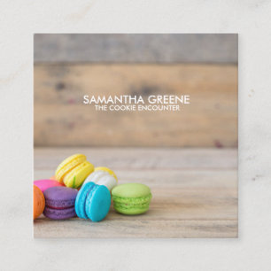 Tarjeta De Visita Cuadrada Macaron Cookie Business Card