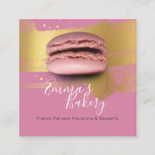 Tarjeta De Visita Cuadrada Macarones y postres parisinos franceses
