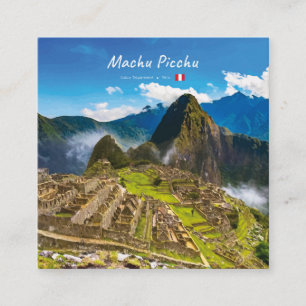 Tarjeta De Visita Cuadrada Machu Picchu, Perú - Ruinas de la Ciudadela Inca