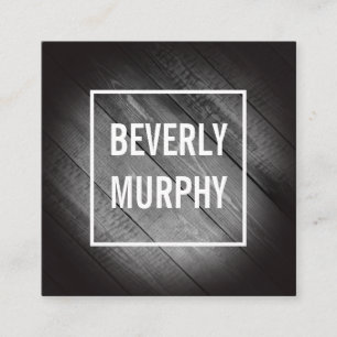 Tarjeta De Visita Cuadrada Madera con embellecimiento y viñeta