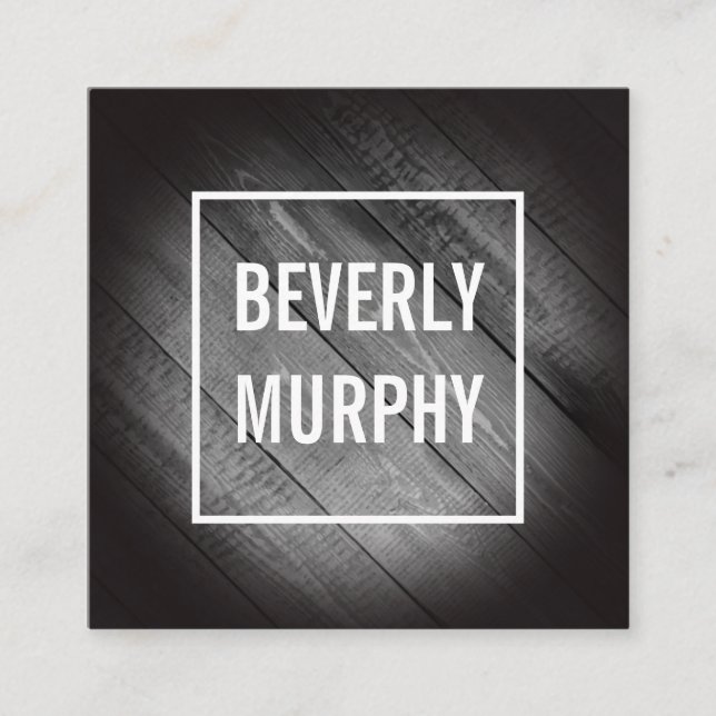 Tarjeta De Visita Cuadrada Madera con embellecimiento y viñeta (Anverso)