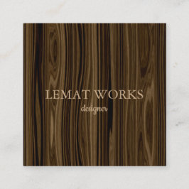 Tarjeta De Visita Cuadrada Madera elegante 2