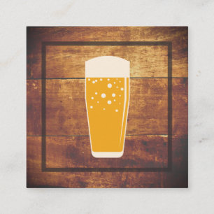 Tarjeta De Visita Cuadrada Madera Rusa   Cervecería