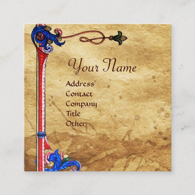 TARJETA DE VISITA CUADRADA MADONNA DEL PARQUE FLORAL ROSA BOWER (Anverso)