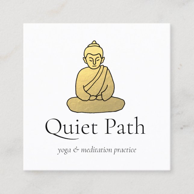 Tarjeta De Visita Cuadrada Maestra de Budismo de Meditación Zen (Anverso)