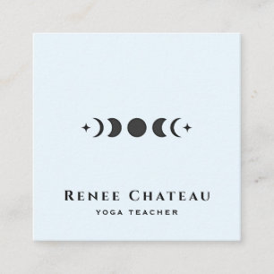 Tarjeta De Visita Cuadrada Maestra de Yoga en Fase de Luna Astrologista