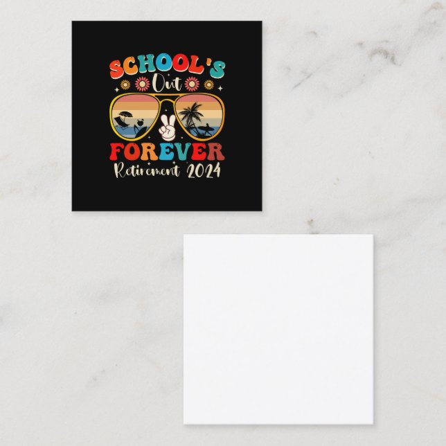 Tarjeta De Visita Cuadrada Maestra Jubilada Por Siempre El Día 2024 (Anverso / Reverso)