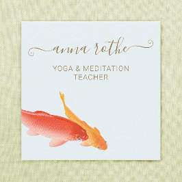 Tarjeta De Visita Cuadrada Maestra Koi Fish Yoga y Meditación