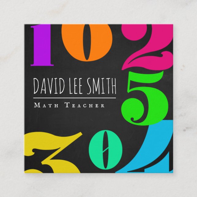 Tarjeta De Visita Cuadrada Maestra/Math Tutor (Anverso)