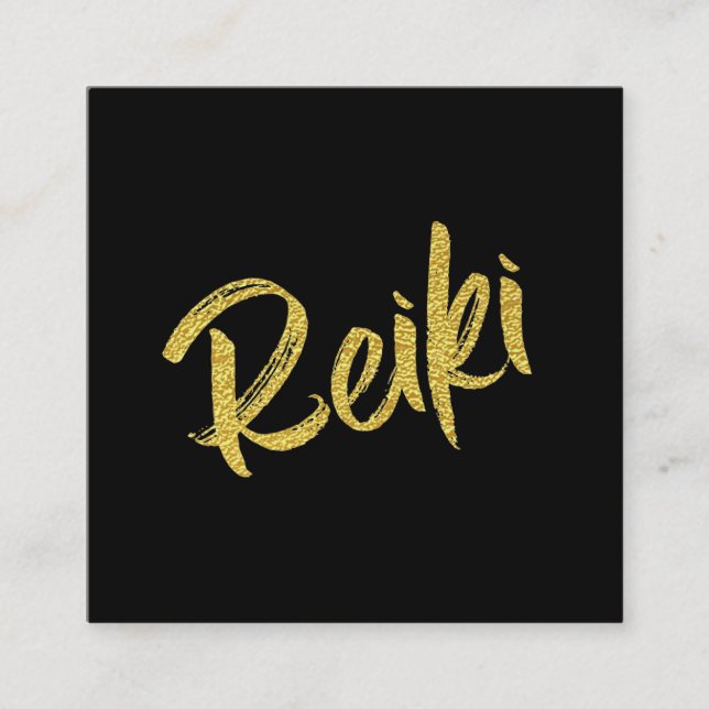 Tarjeta De Visita Cuadrada *~* Maestría de Reiki Practicante Energía Sanación (Anverso)