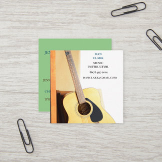 Tarjeta De Visita Cuadrada Maestría/Músico/Guitarra Educadora
