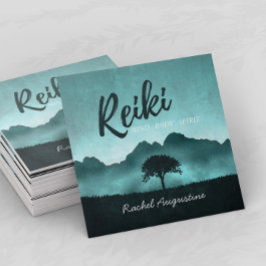 Tarjeta De Visita Cuadrada Maestro Natural de Reiki e instructor de Meditació