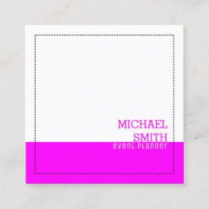 Tarjeta De Visita Cuadrada Magenta blanco moderno profesional minimalista