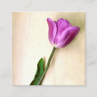 Tarjeta De Visita Cuadrada Magenta brillante tulipana poética