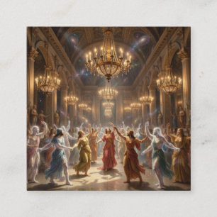 Tarjeta De Visita Cuadrada Magia de Baile Pelasgio Mundo 0 Fa023