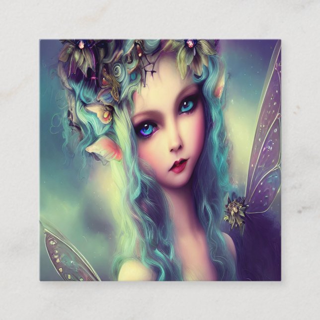 Tarjeta De Visita Cuadrada Magia del Hada Princesa (Anverso)