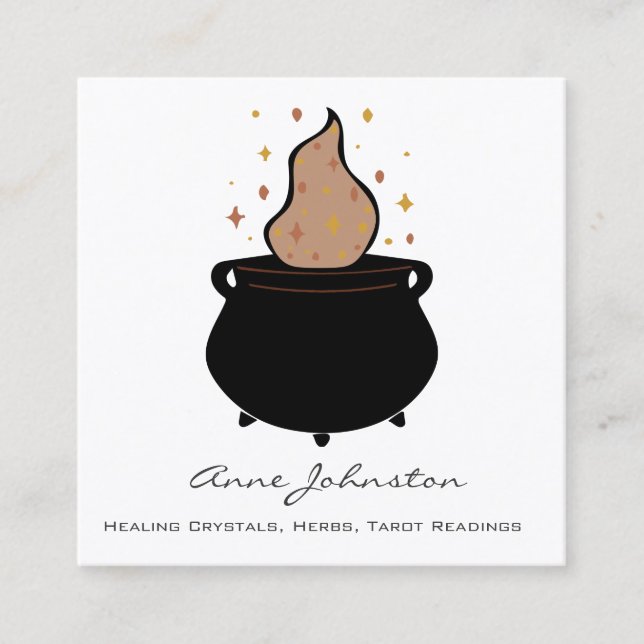 Tarjeta De Visita Cuadrada Magic Cauldron Square Business Card (Anverso)