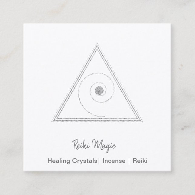 Tarjeta De Visita Cuadrada Mágica Reiki (Anverso)