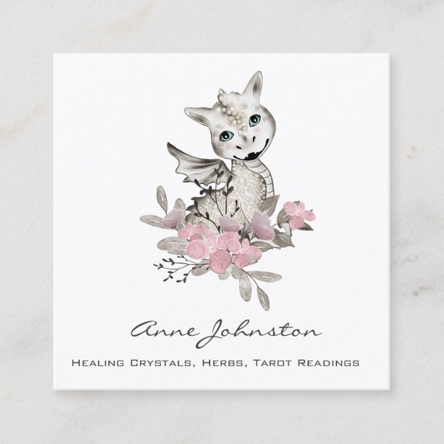 Tarjeta De Visita Cuadrada Magick Baby Dragon Business Card (Anverso)