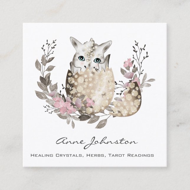 Tarjeta De Visita Cuadrada Magick Dragon Egg Business Card (Anverso)