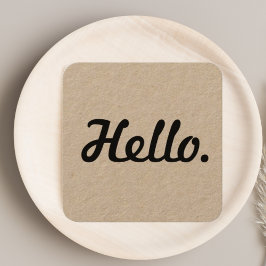 Tarjeta De Visita Cuadrada Magnífica tipografía de saludos negros unicos limp