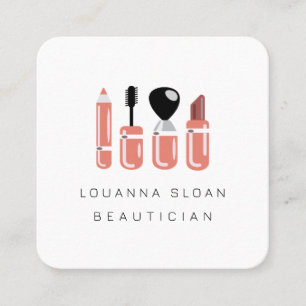 Tarjeta De Visita Cuadrada Make Up Beautician Beauty Salon Fashion