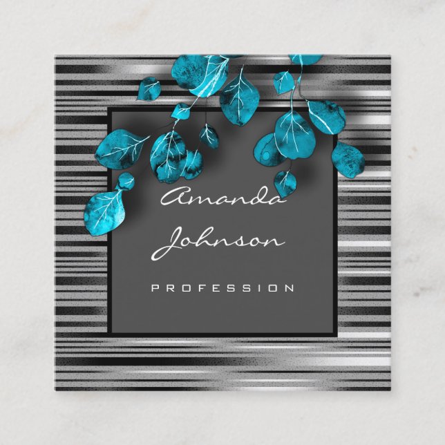 Tarjeta De Visita Cuadrada Makeup Artist Event Planner Consulting con marco V (Anverso)