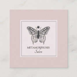Tarjeta De Visita Cuadrada Makeup Hair Beauty Salon Rubor rosa